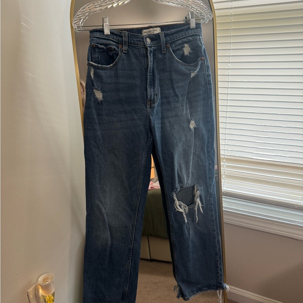 Abercrombie & Fitch Ankle Straight Ultra High Rise Jeans